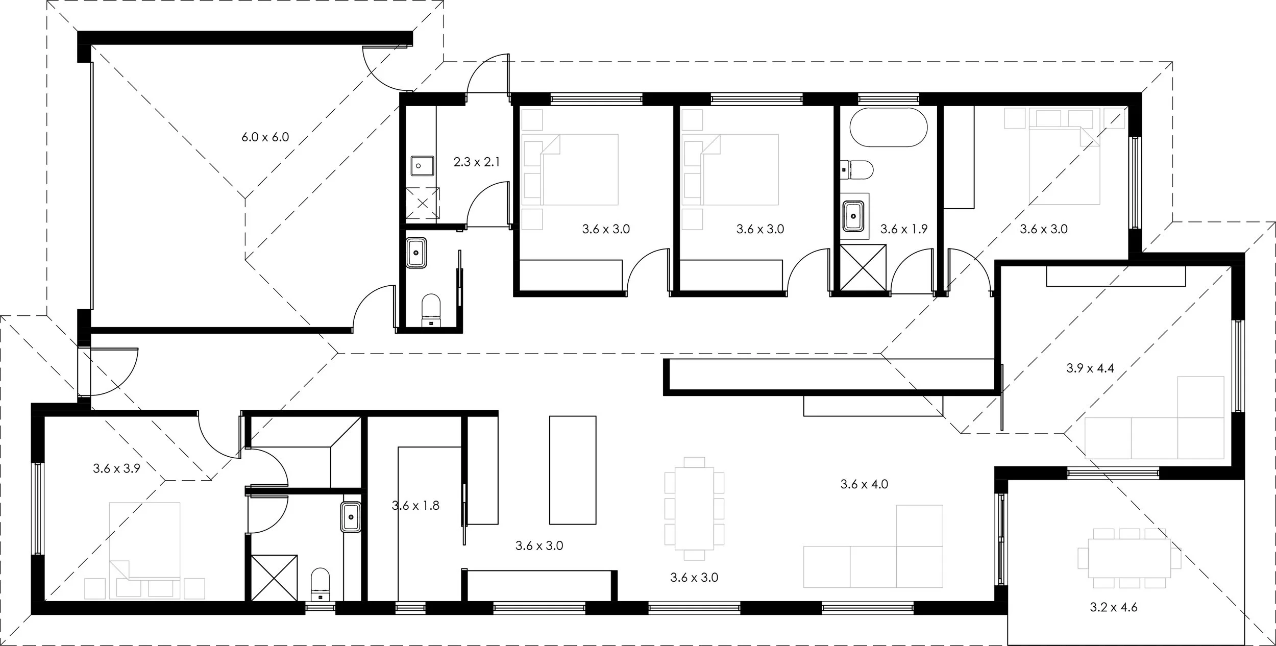 Floor plan for the Hinton 235 square metre design