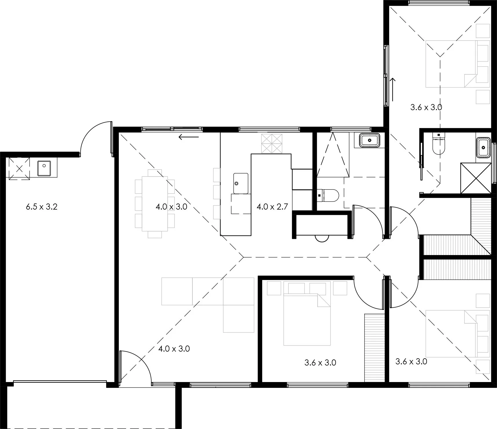 Floor plan for the Hinton 120 square metre design